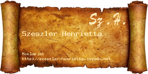 Szeszler Henrietta névjegykártya